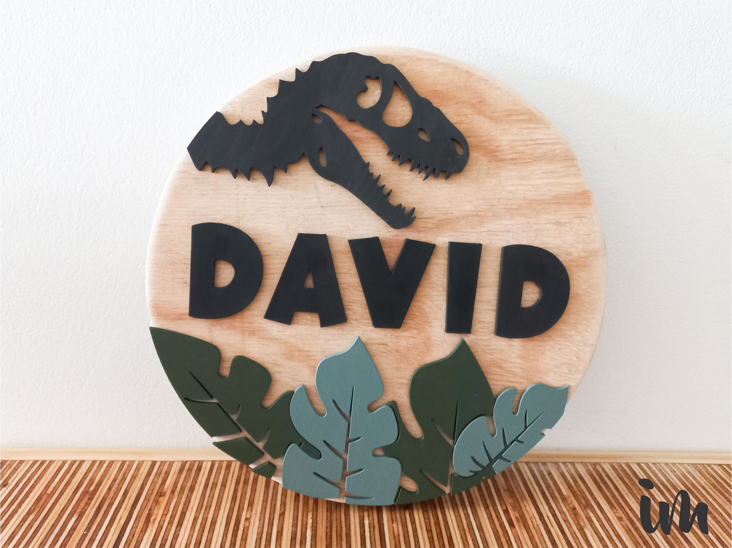 Dinosaur Round Plaque