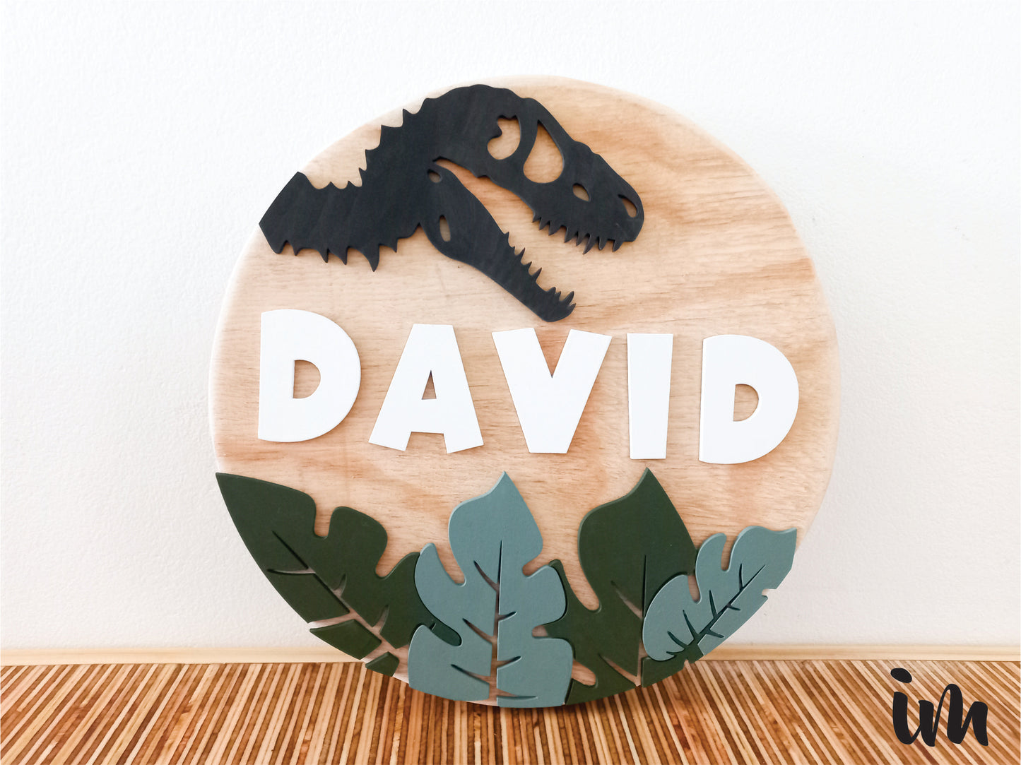 Dinosaur Round Plaque
