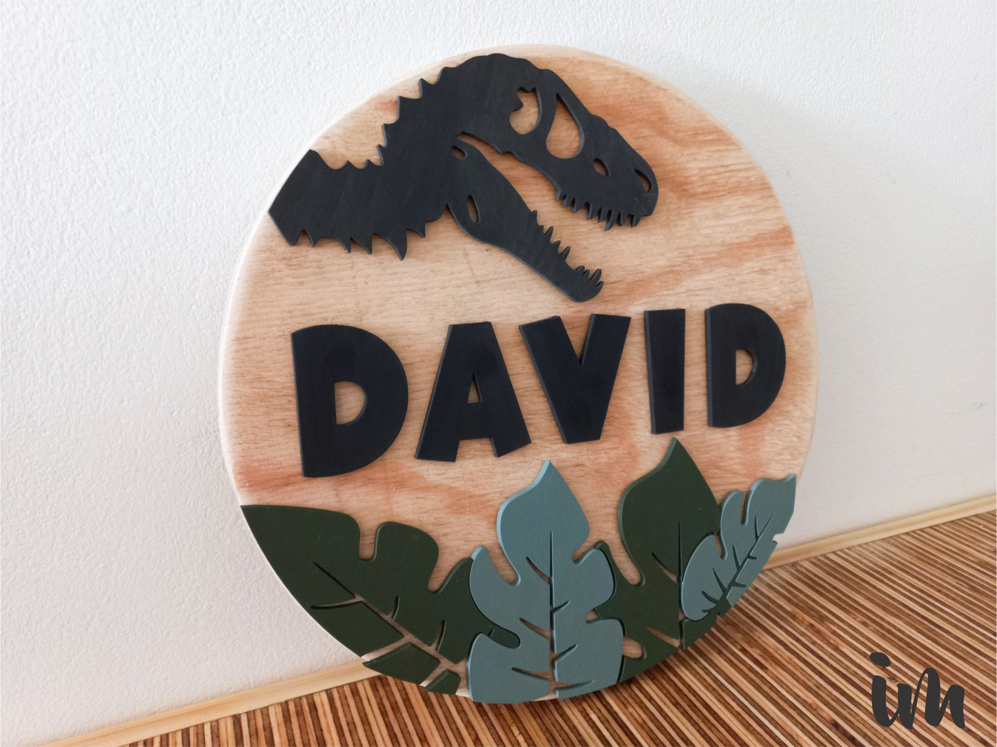 Dinosaur Round Plaque