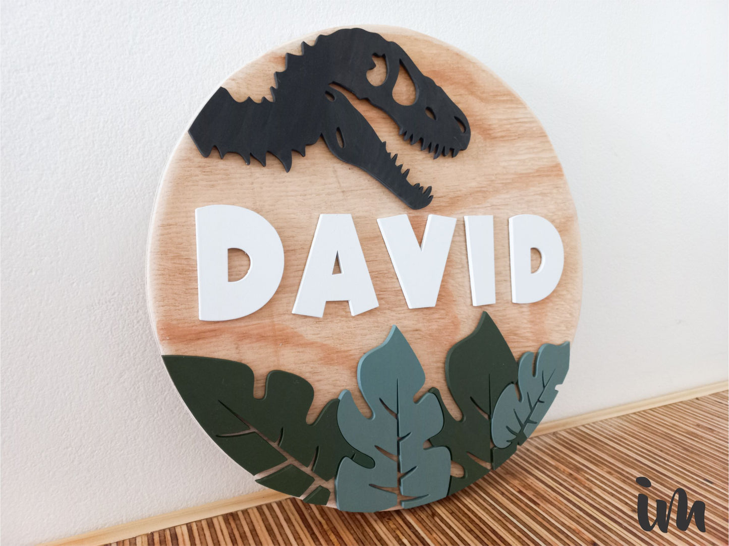 Dinosaur Round Plaque